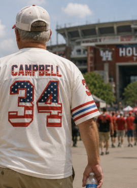 White American Flag Houston Oilers Jersey