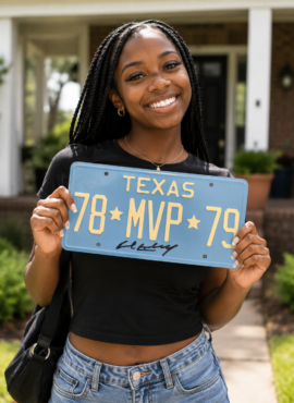 Blue MVP License Plate