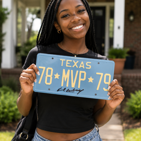Blue MVP License Plate