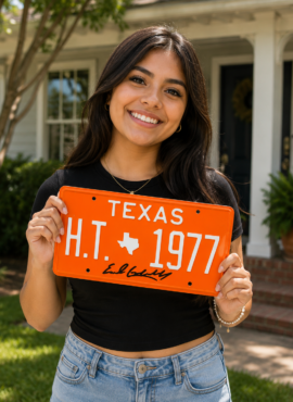 Orange Heisman Trophy License Plate