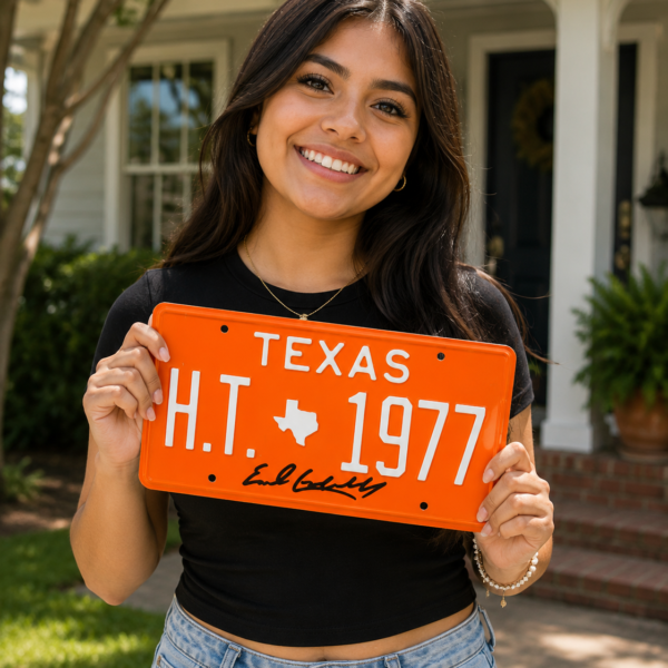 Orange Heisman Trophy License Plate