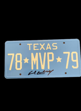 CUSTOMIZED (COLUMBIA BLUE ) MVP LICENSE PLATE W/AUTOGRAPH