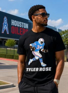 Houston Oilers Black Tee “Tyler Rose”