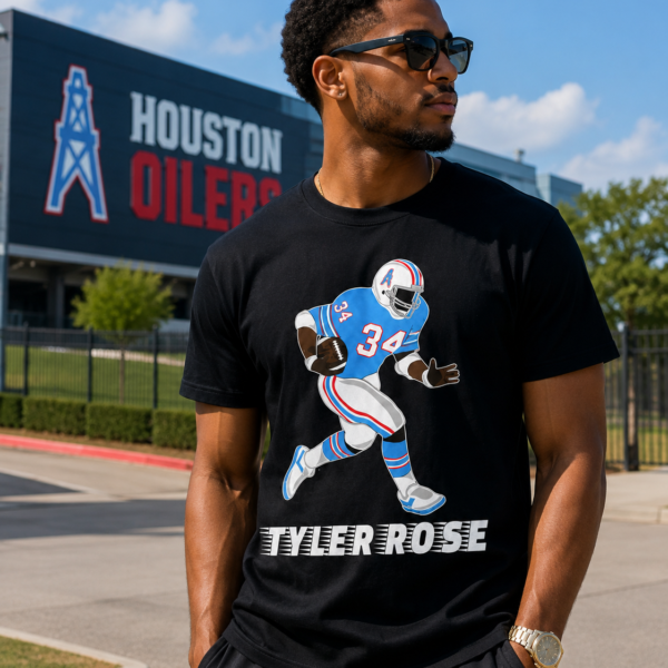 Houston Oilers Black Tee "Tyler Rose"